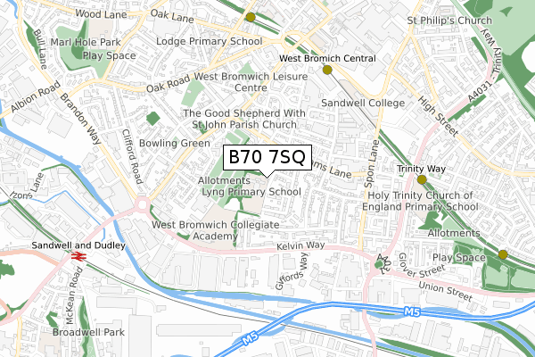 B70 7SQ map - small scale - OS Open Zoomstack (Ordnance Survey)