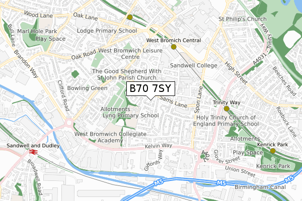 B70 7SY map - small scale - OS Open Zoomstack (Ordnance Survey)