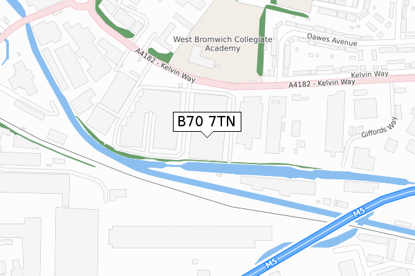 B70 7TN map - large scale - OS Open Zoomstack (Ordnance Survey)