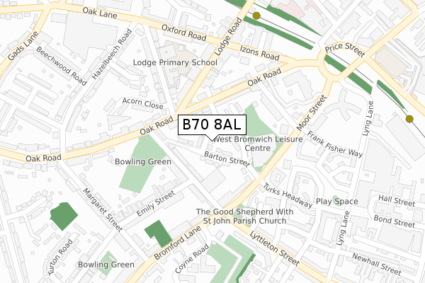 B70 8AL map - large scale - OS Open Zoomstack (Ordnance Survey)