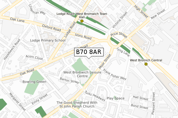 B70 8AR map - large scale - OS Open Zoomstack (Ordnance Survey)