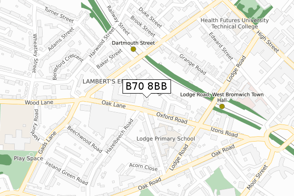 B70 8BB map - large scale - OS Open Zoomstack (Ordnance Survey) B70 8BB map - large scale - OS Open Zoomstack (Ordnance Survey)