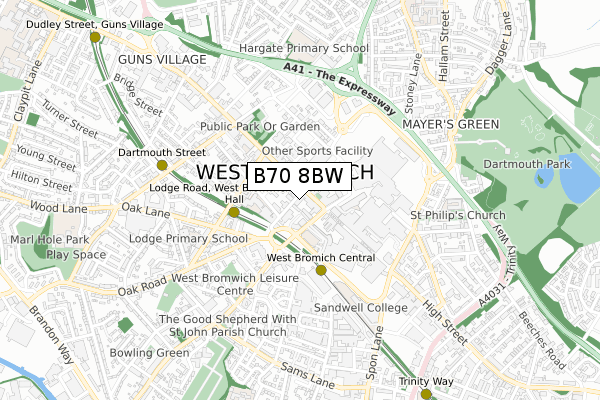 B70 8BW map - small scale - OS Open Zoomstack (Ordnance Survey) B70 8BW map - small scale - OS Open Zoomstack (Ordnance Survey)
