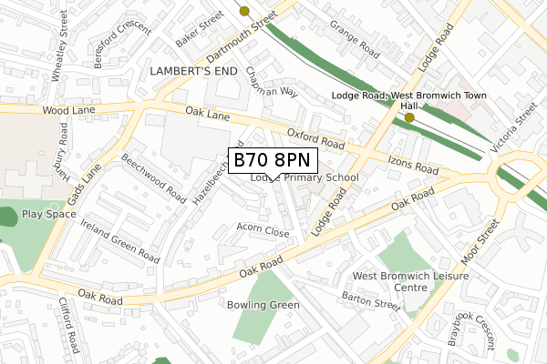 B70 8PN map - large scale - OS Open Zoomstack (Ordnance Survey)