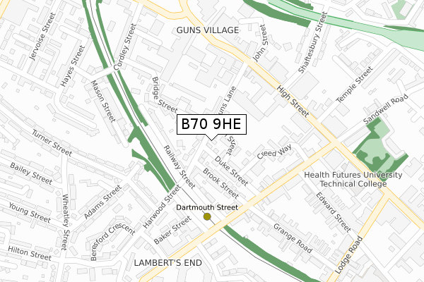 B70 9HE map - large scale - OS Open Zoomstack (Ordnance Survey) B70 9HE map - large scale - OS Open Zoomstack (Ordnance Survey)