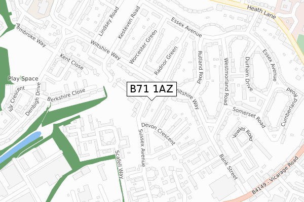 B71 1AZ map - large scale - OS Open Zoomstack (Ordnance Survey) B71 1AZ map - large scale - OS Open Zoomstack (Ordnance Survey)