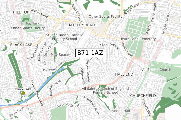 B71 1AZ map - small scale - OS Open Zoomstack (Ordnance Survey) B71 1AZ map - small scale - OS Open Zoomstack (Ordnance Survey)