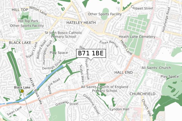 B71 1BE map - small scale - OS Open Zoomstack (Ordnance Survey) B71 1BE map - small scale - OS Open Zoomstack (Ordnance Survey)