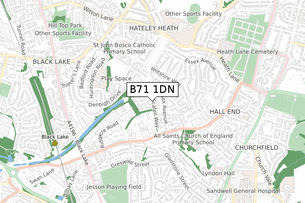 B71 1DN map - small scale - OS Open Zoomstack (Ordnance Survey) B71 1DN map - small scale - OS Open Zoomstack (Ordnance Survey)