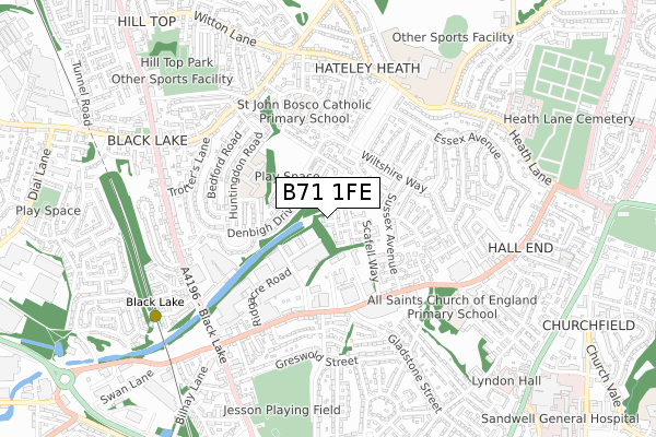 B71 1FE map - small scale - OS Open Zoomstack (Ordnance Survey) B71 1FE map - small scale - OS Open Zoomstack (Ordnance Survey)