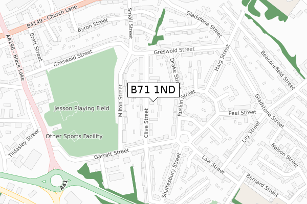 B71 1ND map - large scale - OS Open Zoomstack (Ordnance Survey)