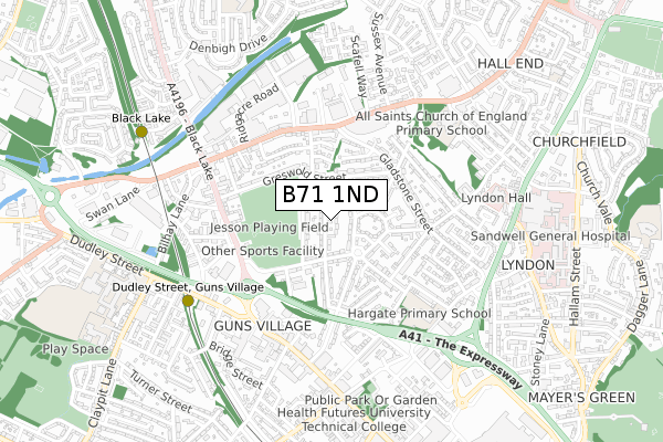 B71 1ND map - small scale - OS Open Zoomstack (Ordnance Survey)