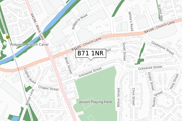 B71 1NR map - large scale - OS Open Zoomstack (Ordnance Survey)