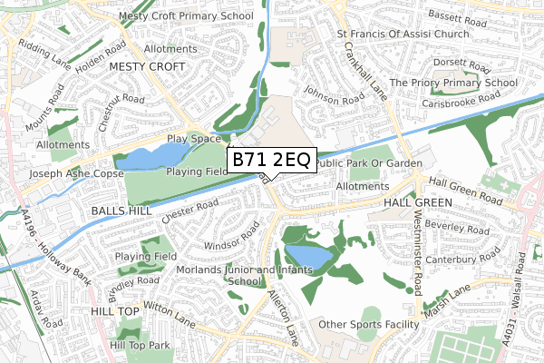 B71 2EQ map - small scale - OS Open Zoomstack (Ordnance Survey)