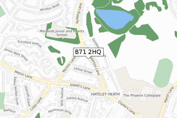 B71 2HQ map - large scale - OS Open Zoomstack (Ordnance Survey)