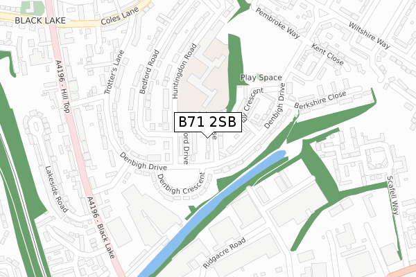 B71 2SB map - large scale - OS Open Zoomstack (Ordnance Survey)