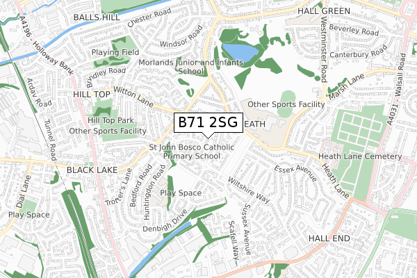 B71 2SG map - small scale - OS Open Zoomstack (Ordnance Survey)
