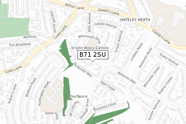 B71 2SU map - large scale - OS Open Zoomstack (Ordnance Survey)