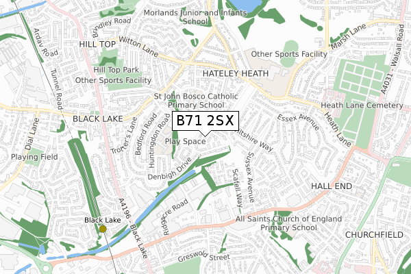 B71 2SX map - small scale - OS Open Zoomstack (Ordnance Survey) B71 2SX map - small scale - OS Open Zoomstack (Ordnance Survey)