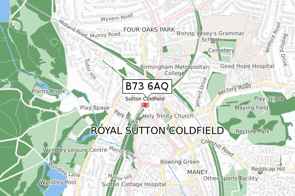 B73 6AQ map - small scale - OS Open Zoomstack (Ordnance Survey) B73 6AQ map - small scale - OS Open Zoomstack (Ordnance Survey)