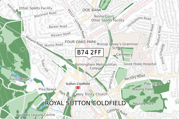 B74 2FF map - small scale - OS Open Zoomstack (Ordnance Survey)