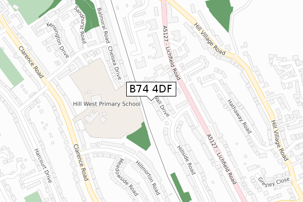 B74 4DF map - large scale - OS Open Zoomstack (Ordnance Survey)