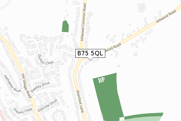 B75 5QL map - large scale - OS Open Zoomstack (Ordnance Survey)