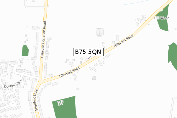 B75 5QN map - large scale - OS Open Zoomstack (Ordnance Survey)