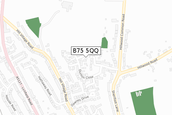 B75 5QQ map - large scale - OS Open Zoomstack (Ordnance Survey)