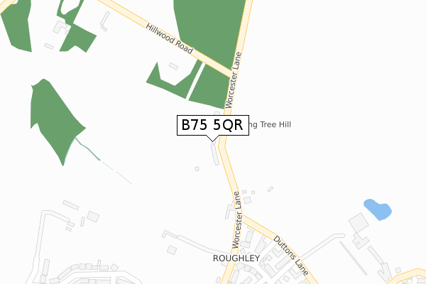 B75 5QR map - large scale - OS Open Zoomstack (Ordnance Survey)