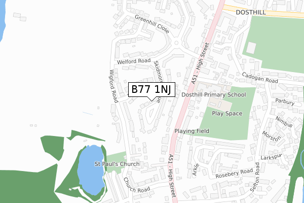 B77 1NJ map - large scale - OS Open Zoomstack (Ordnance Survey) B77 1NJ map - large scale - OS Open Zoomstack (Ordnance Survey)