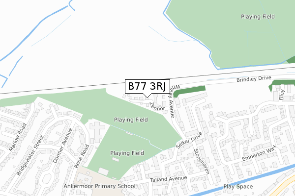 B77 3RJ map - large scale - OS Open Zoomstack (Ordnance Survey)