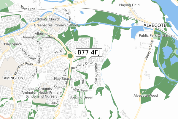 B77 4FJ map - small scale - OS Open Zoomstack (Ordnance Survey) B77 4FJ map - small scale - OS Open Zoomstack (Ordnance Survey)