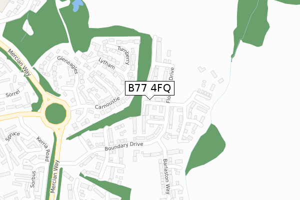 B77 4FQ map - large scale - OS Open Zoomstack (Ordnance Survey)