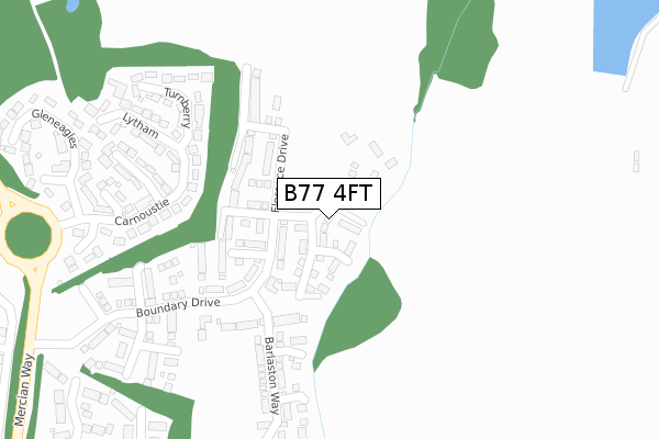 B77 4FT map - large scale - OS Open Zoomstack (Ordnance Survey)