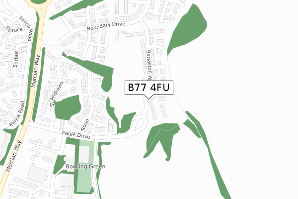 B77 4FU map - large scale - OS Open Zoomstack (Ordnance Survey)