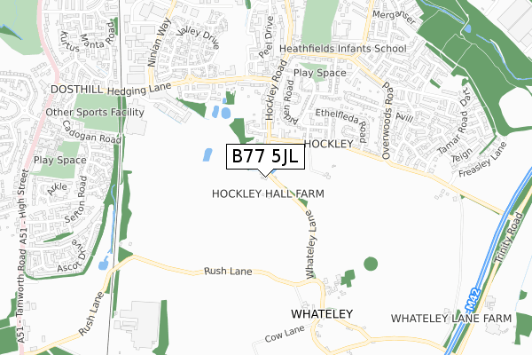 B77 5JL map - small scale - OS Open Zoomstack (Ordnance Survey) B77 5JL map - small scale - OS Open Zoomstack (Ordnance Survey)