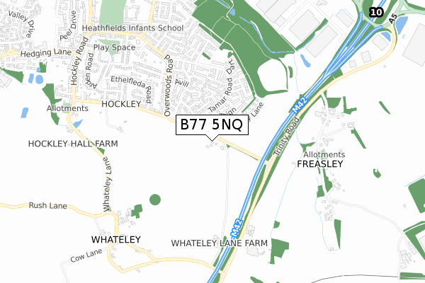 B77 5NQ map - small scale - OS Open Zoomstack (Ordnance Survey) B77 5NQ map - small scale - OS Open Zoomstack (Ordnance Survey)