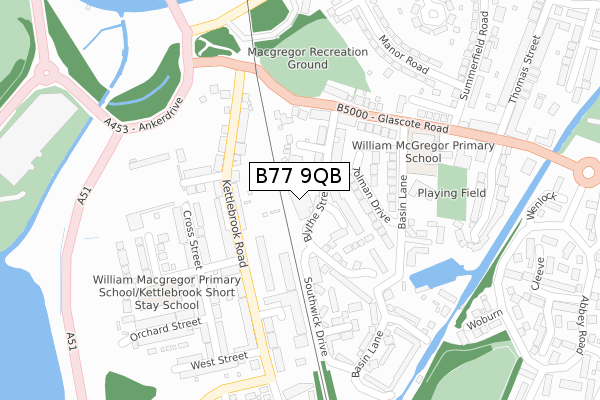 B77 9QB map - large scale - OS Open Zoomstack (Ordnance Survey) B77 9QB map - large scale - OS Open Zoomstack (Ordnance Survey)