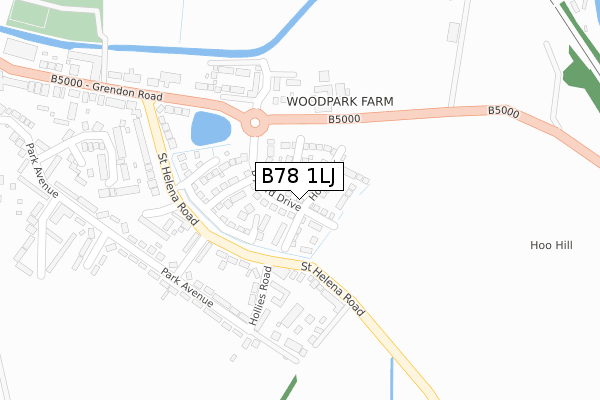 B78 1LJ map - large scale - OS Open Zoomstack (Ordnance Survey)