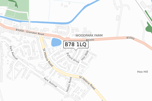 B78 1LQ map - large scale - OS Open Zoomstack (Ordnance Survey)