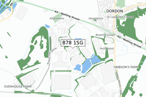 B78 1SG map - small scale - OS Open Zoomstack (Ordnance Survey)