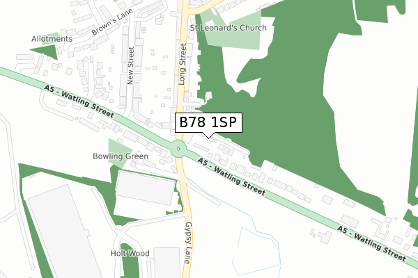 B78 1SP map - large scale - OS Open Zoomstack (Ordnance Survey)