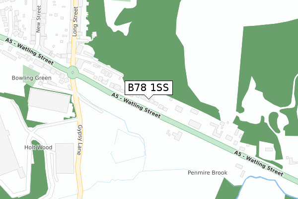 B78 1SS map - large scale - OS Open Zoomstack (Ordnance Survey)