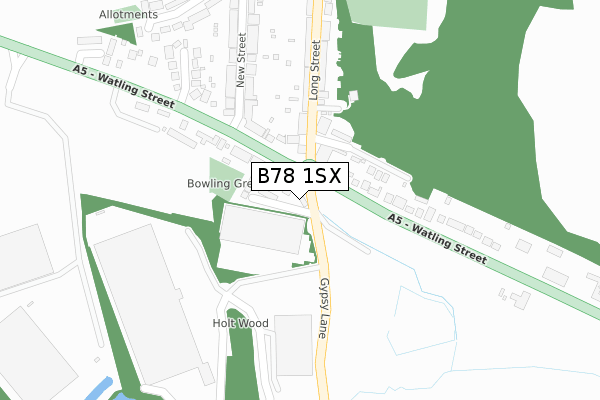 B78 1SX map - large scale - OS Open Zoomstack (Ordnance Survey)