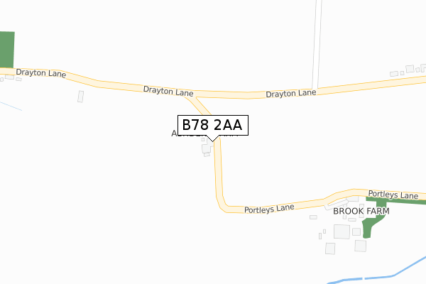 B78 2AA map - large scale - OS Open Zoomstack (Ordnance Survey)