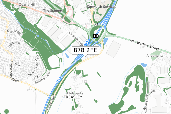 B78 2FE map - small scale - OS Open Zoomstack (Ordnance Survey)