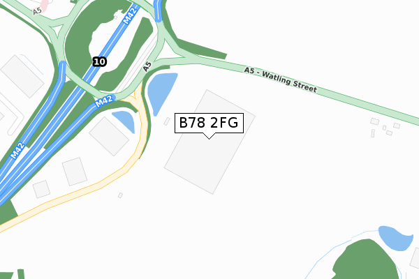 B78 2FG map - large scale - OS Open Zoomstack (Ordnance Survey)