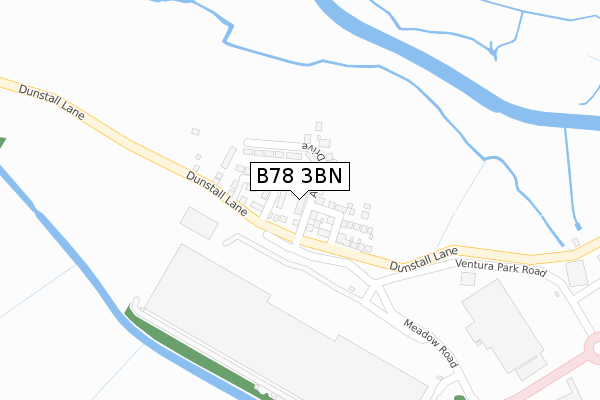 B78 3BN map - large scale - OS Open Zoomstack (Ordnance Survey)