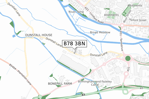 B78 3BN map - small scale - OS Open Zoomstack (Ordnance Survey)